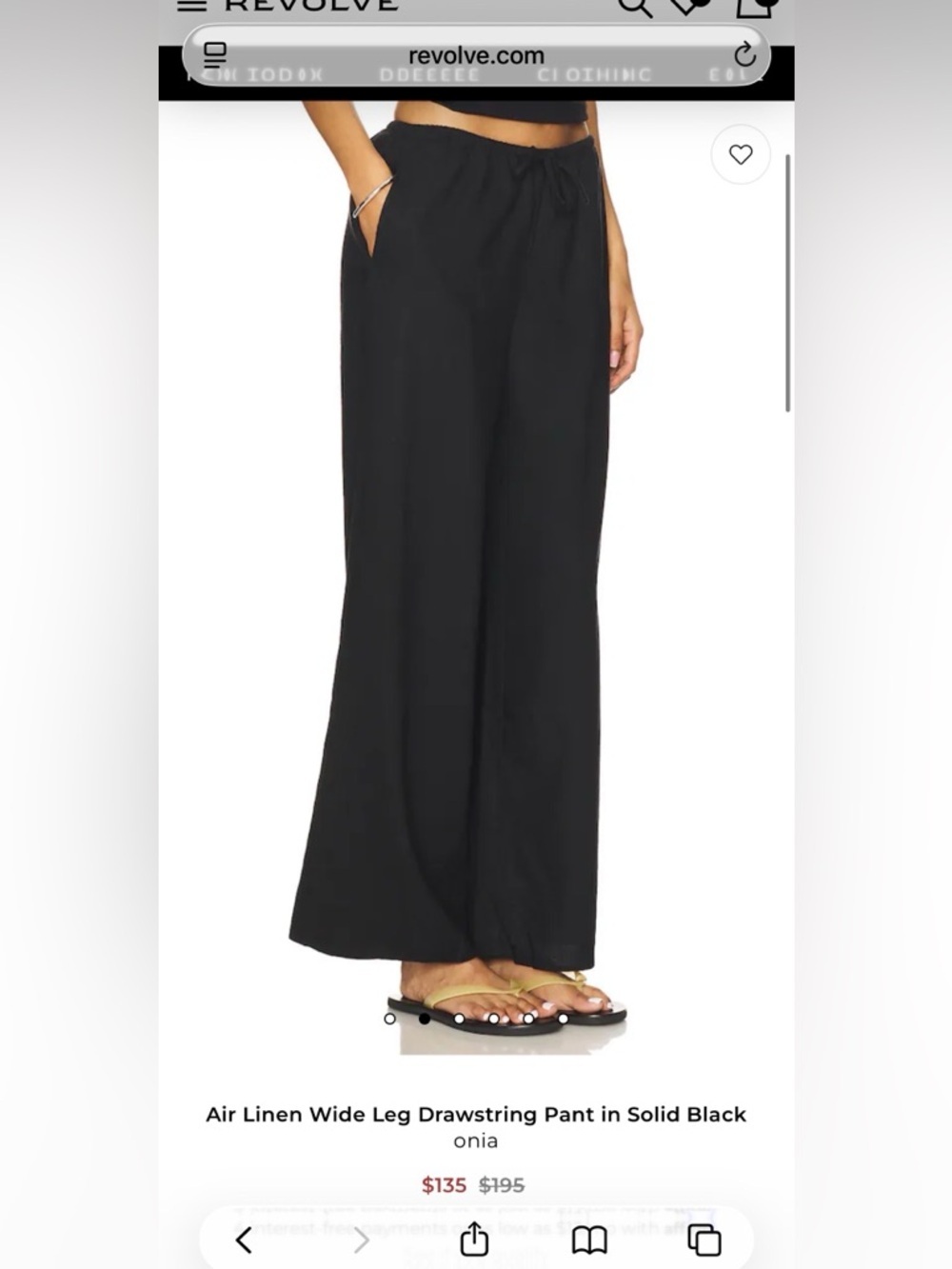 Onia Wide-Leg Pants in Off-White/Cream - Picture 4 of 5